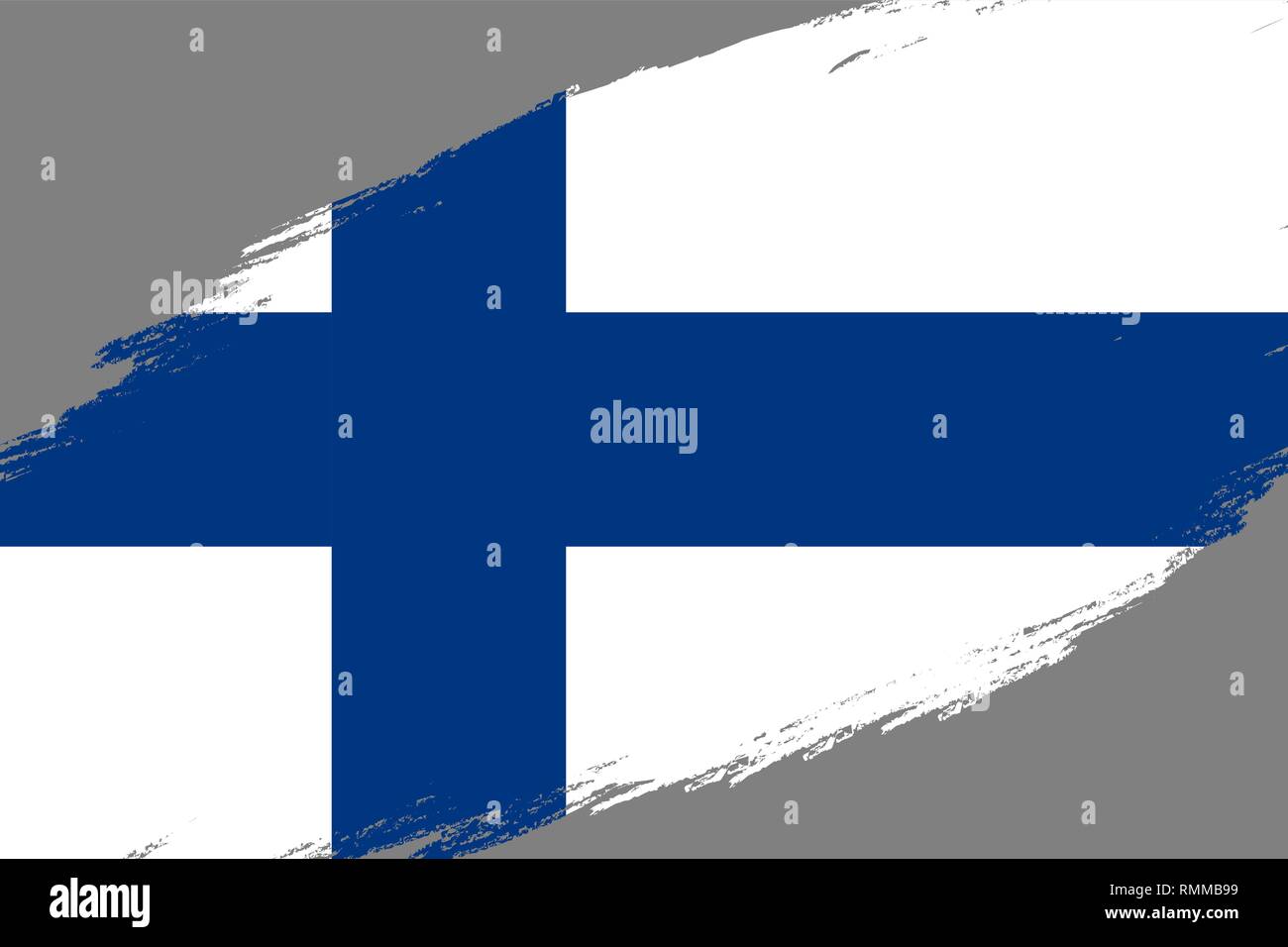 Brush stroke background with Grunge styled flag of Finland Stock Vector ...