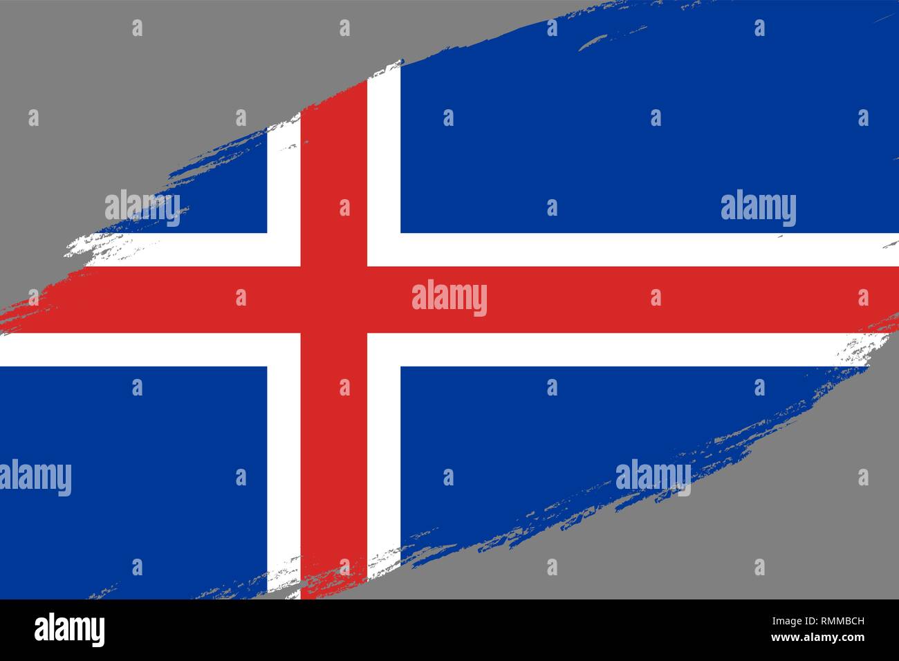 Brush stroke background with Grunge styled flag of Iceland Stock Vector ...