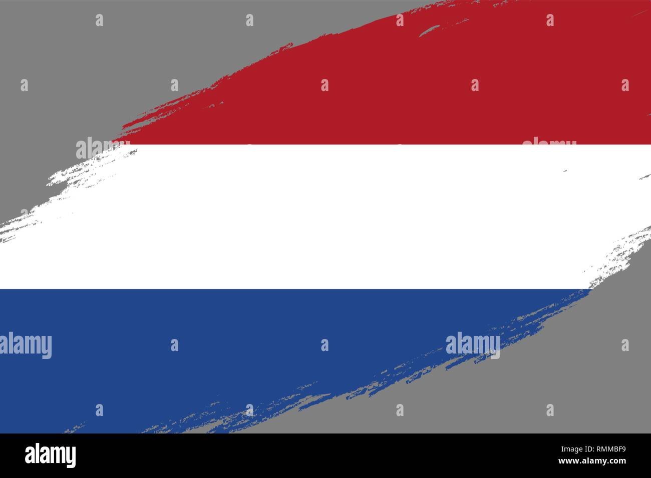 Brush stroke background with Grunge styled flag of Netherlands Stock ...