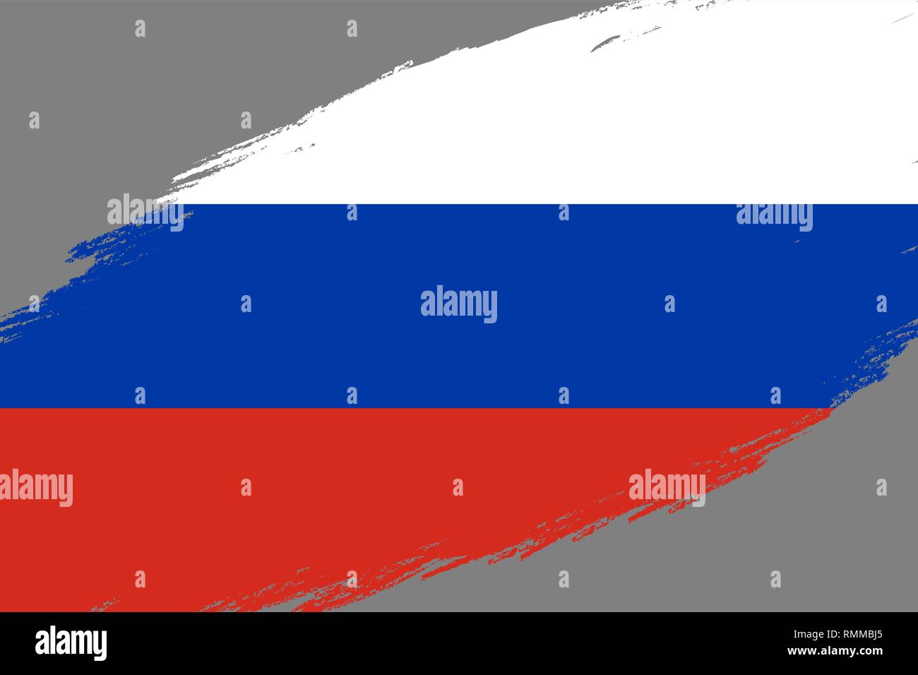 Brush stroke background with Grunge styled flag of Russia Stock Vector ...
