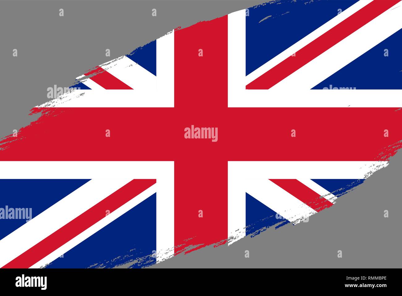 Brush stroke background with Grunge styled flag of United Kingdom Stock ...