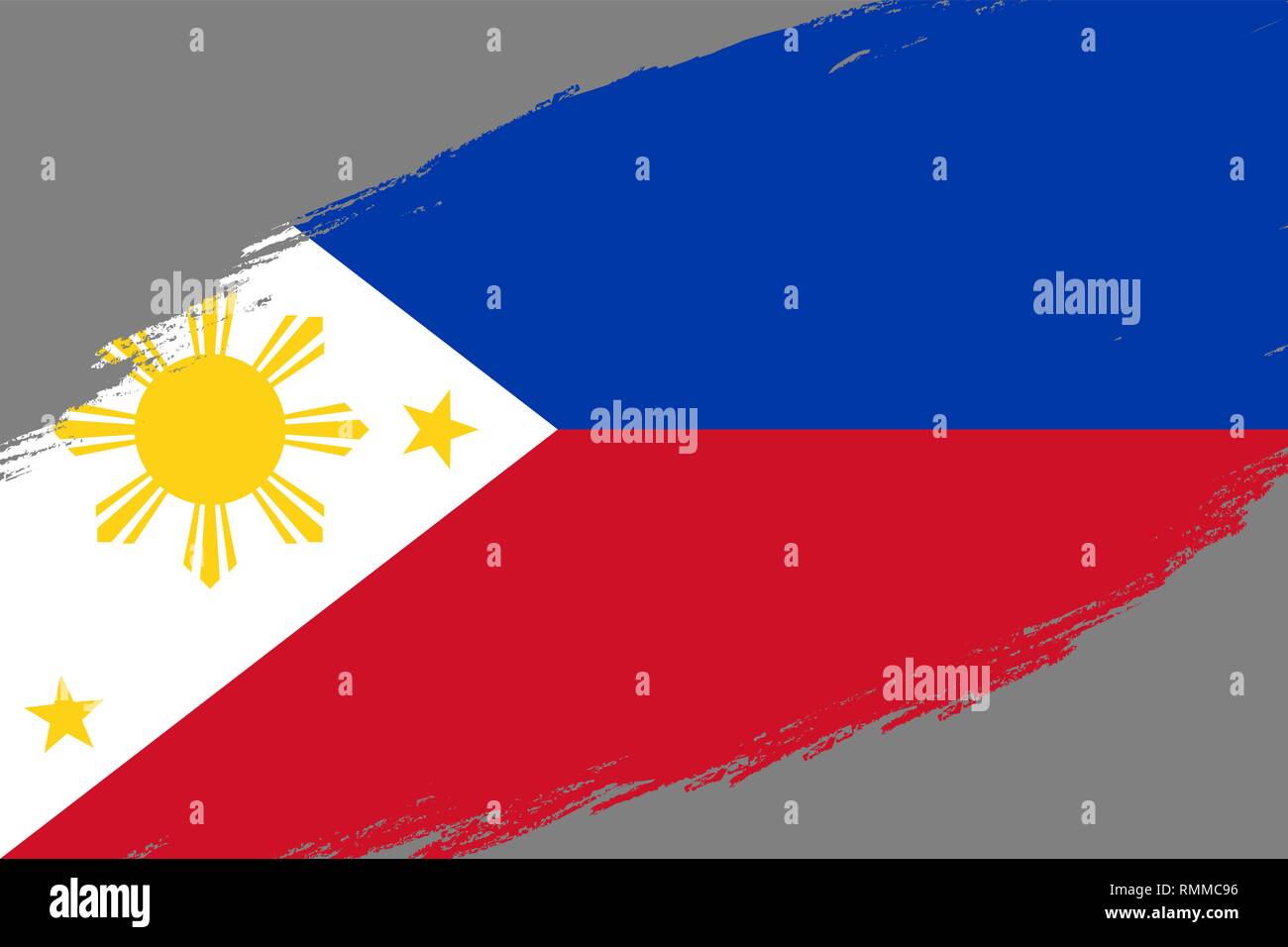 Brush stroke background with Grunge styled flag of Philippines Stock ...