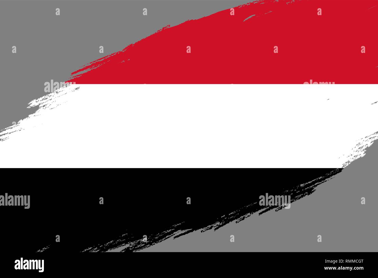 Brush stroke background with Grunge styled flag of Yemen Stock Vector ...