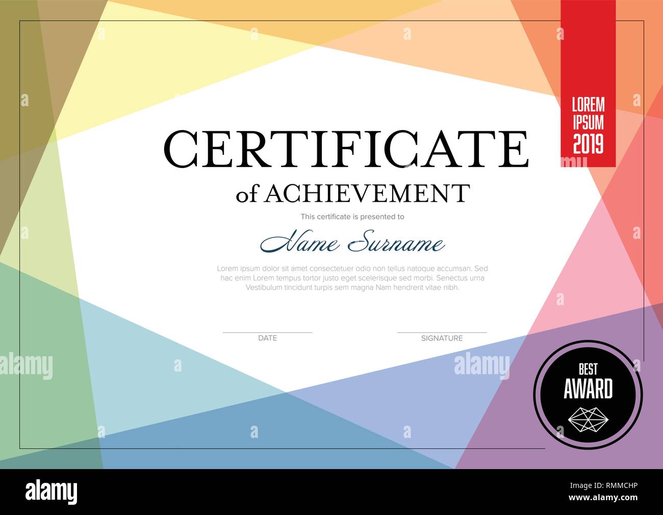 Modern Certificate Of Achievement Template With Place For Your Content