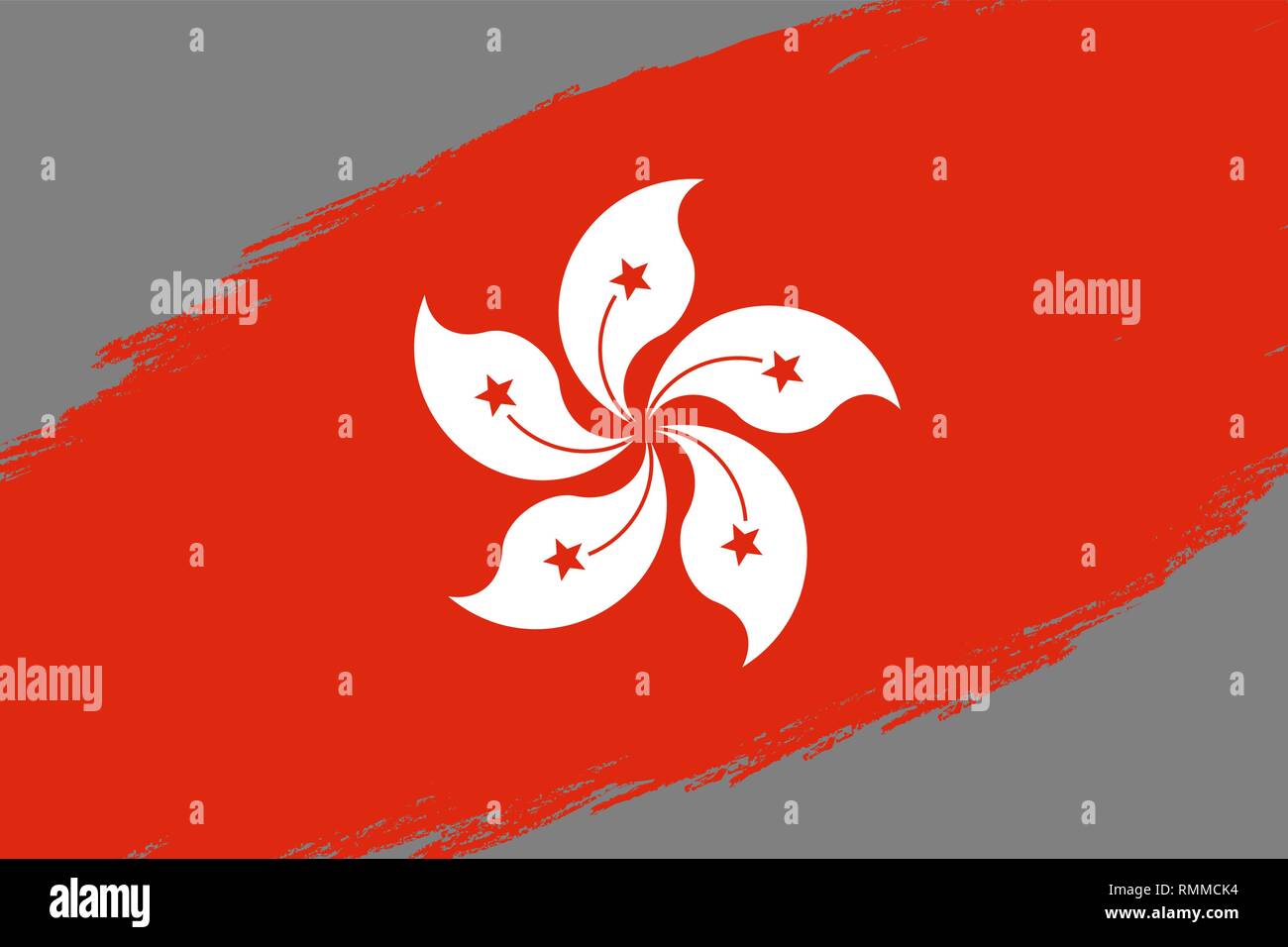 Brush stroke background with Grunge styled flag of Hong Kong Stock ...