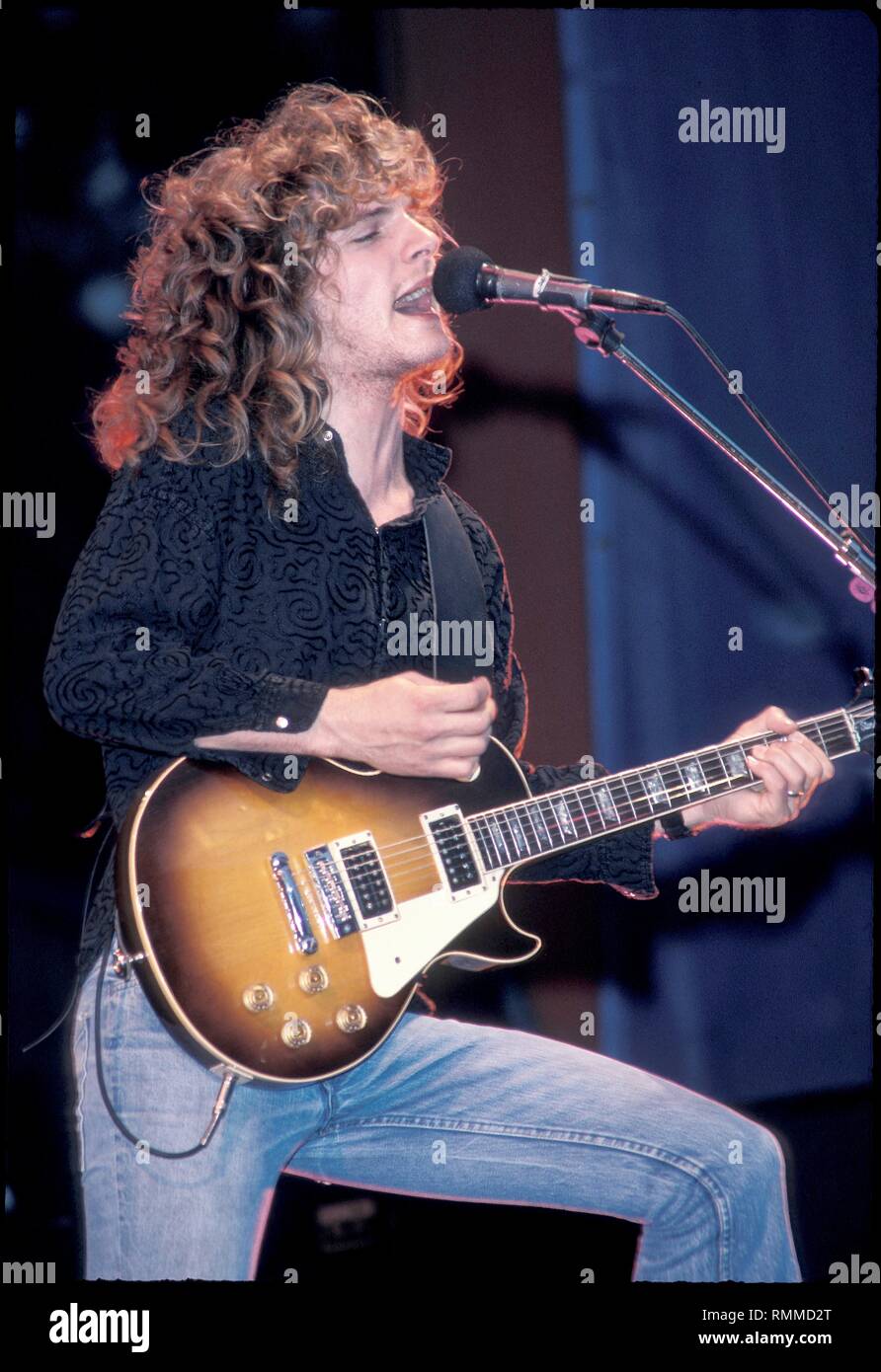 Guitarist Franklin Hannon of the hard rock band Tesla is shown