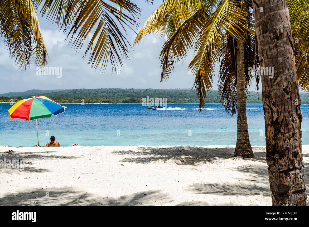 Tropical beach at Cayo Sombrero (Sombrero Island). Chichiriviche, Falcon State, Venezuela. Stock Photo