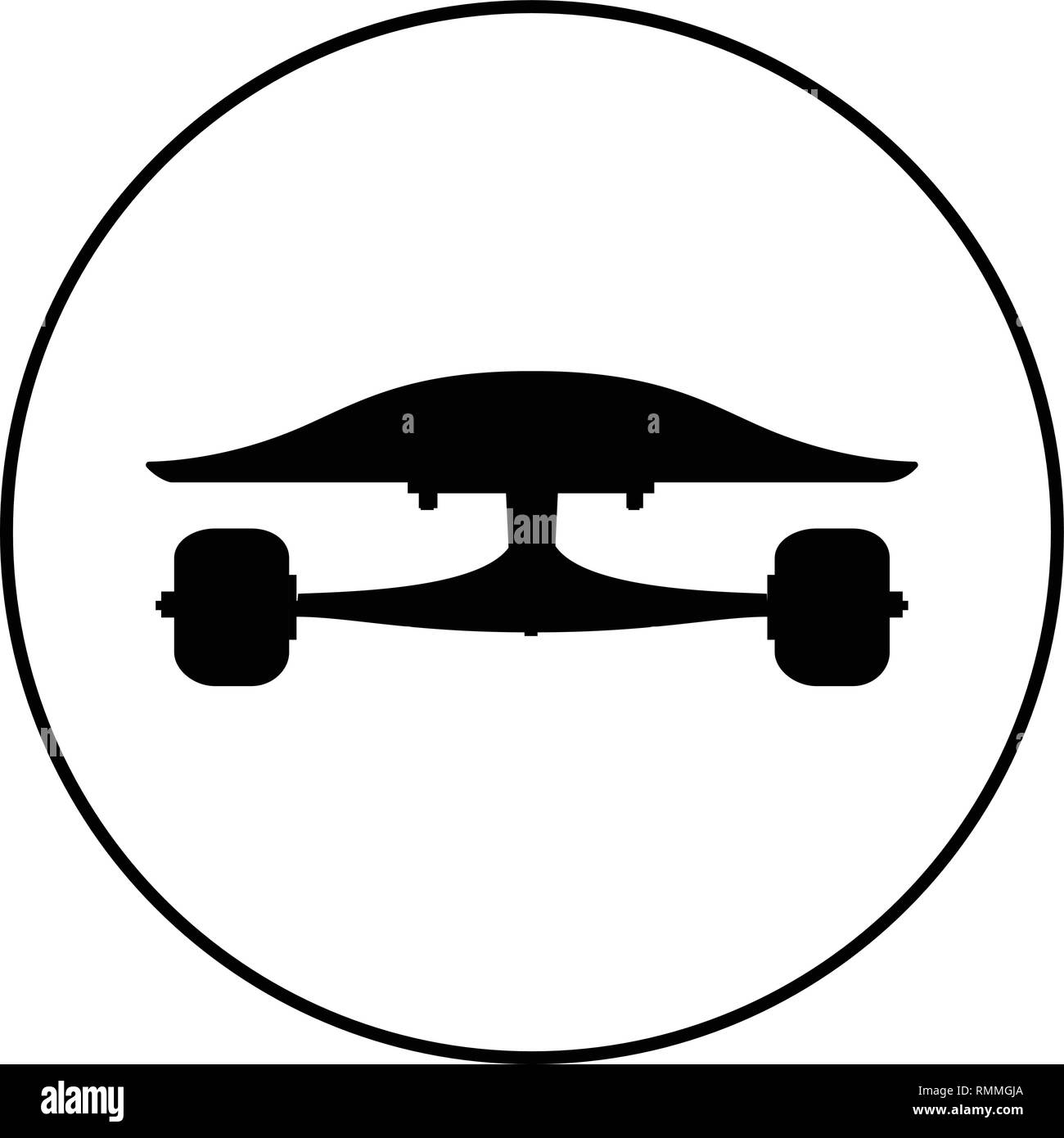 black skateboard flat silhouette design vector illustration. Stock Vector