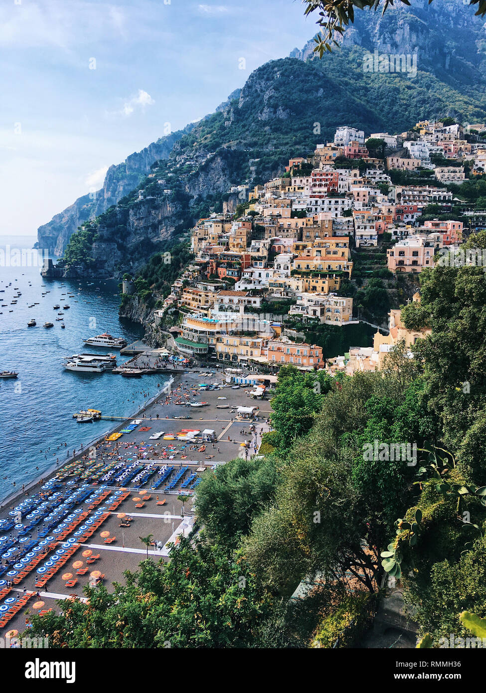 Cliffside village, Positano, Amalfi Coast, Salerno, Campania, Italy ...