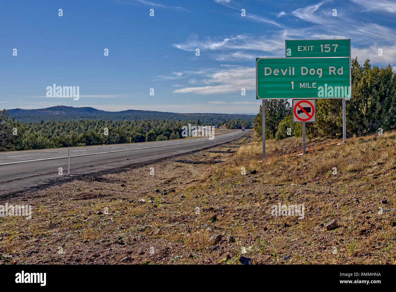 Devil Dog Road sign, Arizona, United States Stock Photo Alamy