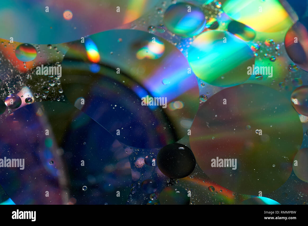 floating in the water abstract colorful oil drops Stock Photo - Alamy