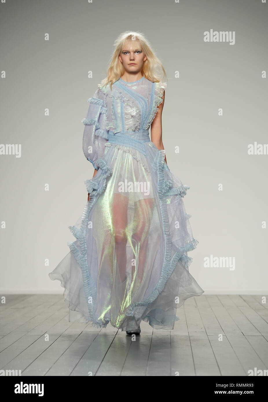 Models on the catwalk during the Bora Aksu Autumn/Winter 2019 London