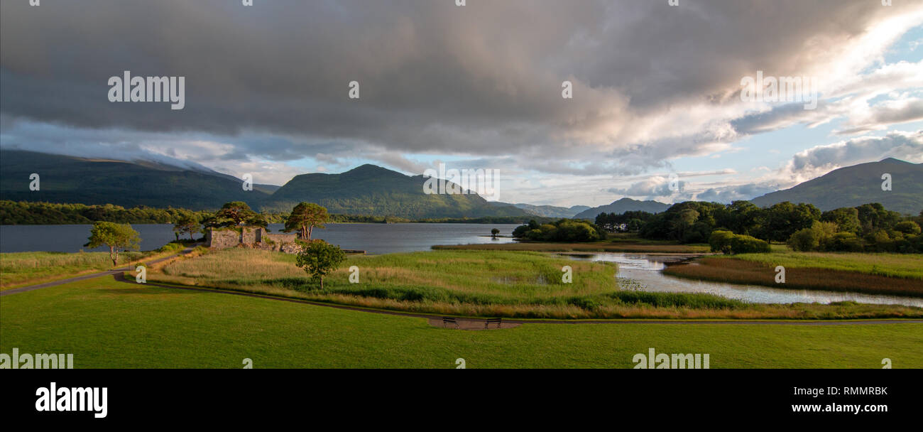 Ancient McCarthy Mor castle on Lake Lough Leane at Killarney on the