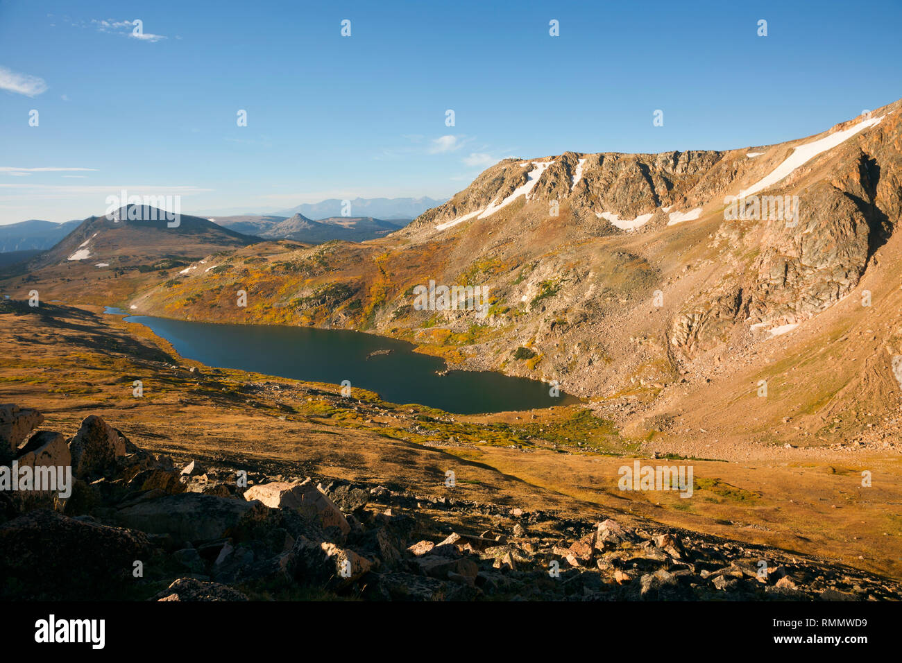 WY03722-00...WYOMING - Gardner Lake, located on the Beartooth Loop National Recreation Trail in the Shoshone National Forest. Stock Photo