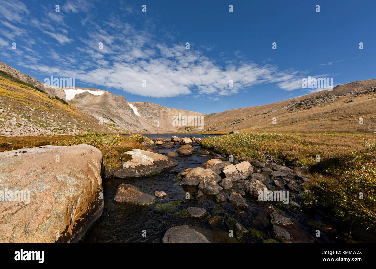 WY03726-00...WYOMING - Gardner Lake located on the Beartooth Loop National Recreation Trail in the Shoshone National Park. Stock Photo