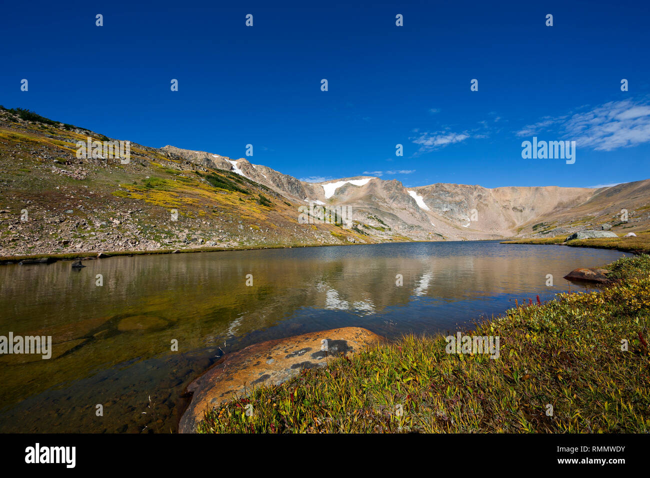 WY03728-00...WYOMING - Gardner Lake located on the Beartooth Loop National Recreation Trail in the Beartooth Mountains in the Shoshone National Forest Stock Photo