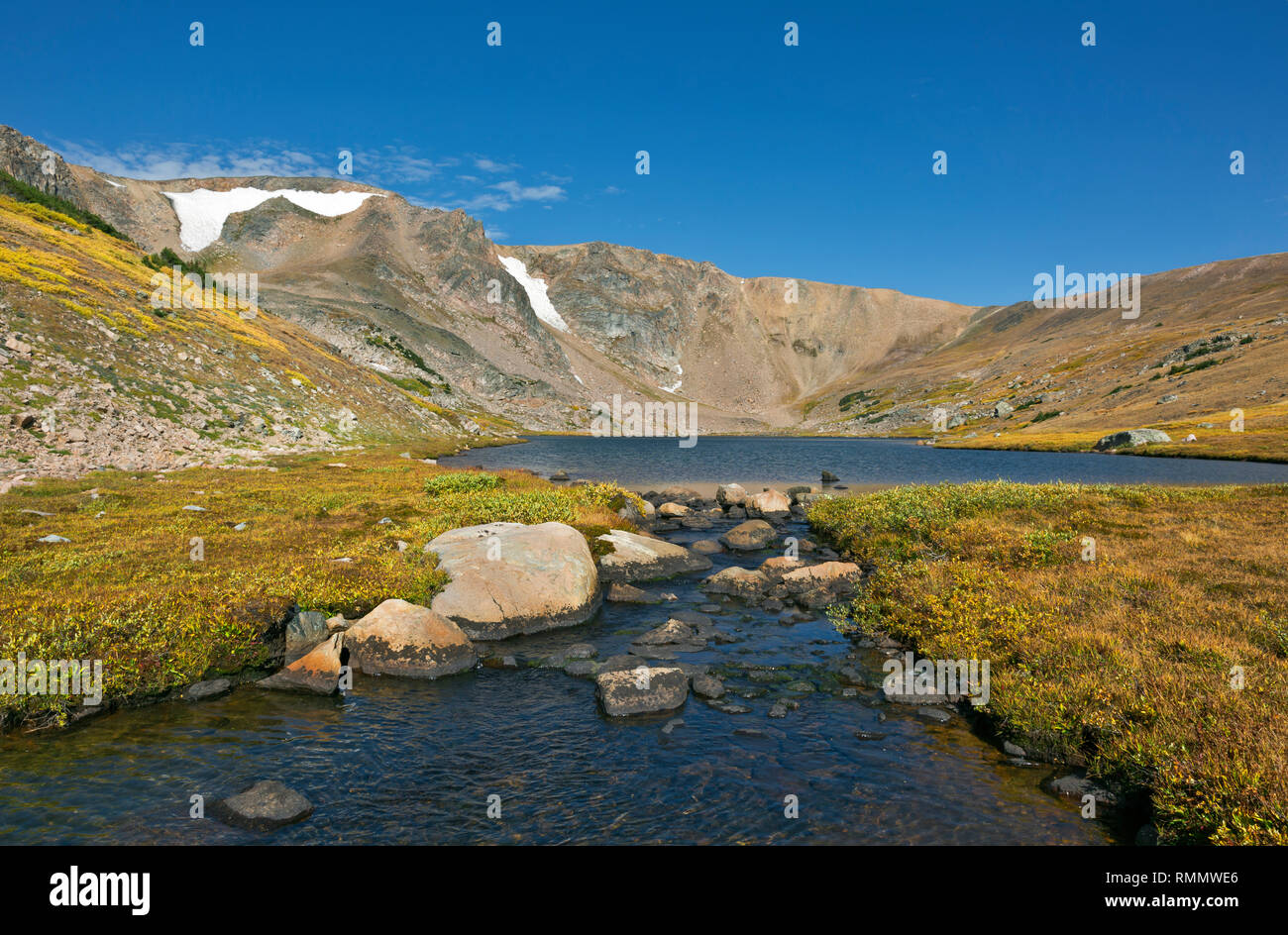 WY03729-00...WYOMING - Stream from Gardner Lake located on the Beartooth Loop National Recreation Trail in the Shoshone National Park. Stock Photo