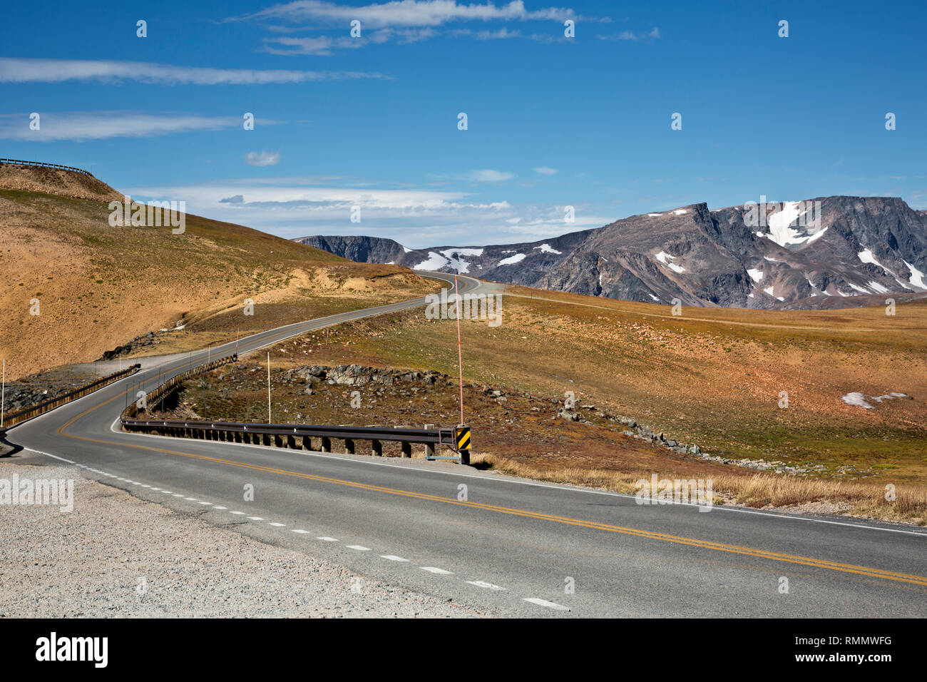 WY03736-00...WYOMING - The Beartooth Highway on the north side of Beartooth Pass Summit in the Shoshone National Forest. Stock Photo