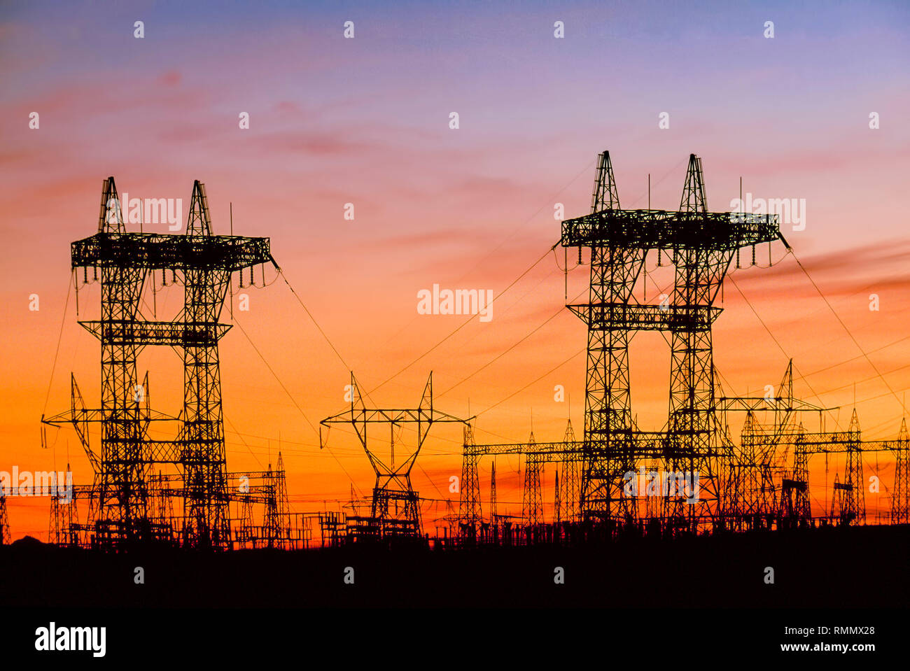 Electrical power lines near Page, Arizona, USA Stock Photo Alamy