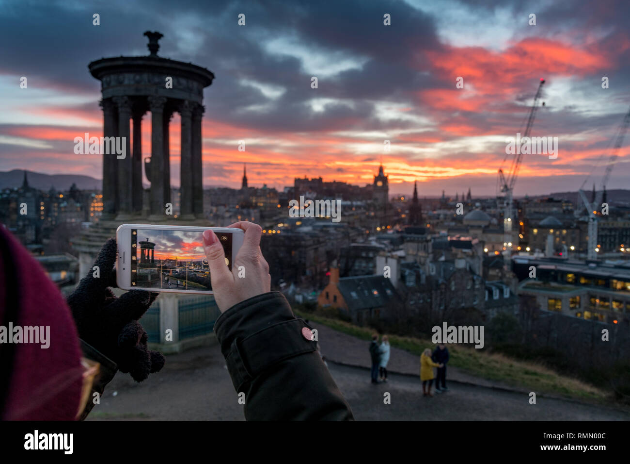 smartphone photography in Edinburgh Stock Photo