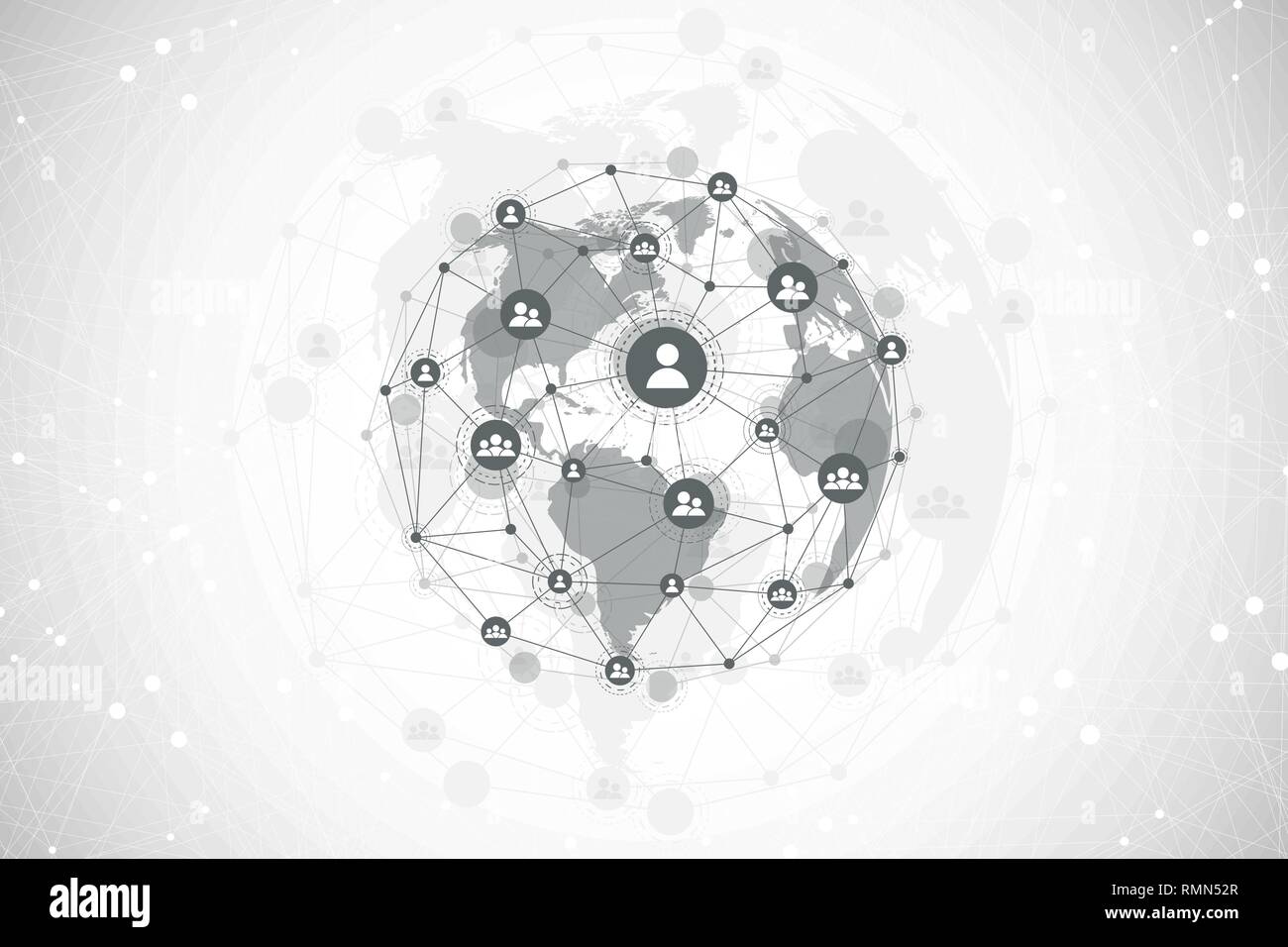 Futuristic abstract vector background blockchain technology. Deep web background. Peer to peer network business concept. Global cryptocurrency Stock Vector