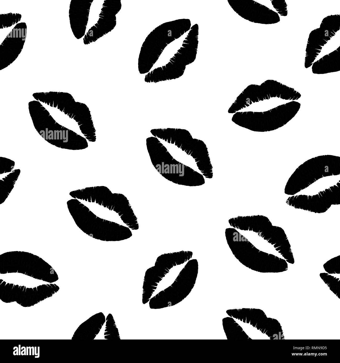 Lipstick kiss seamless pattern. for textile, web, surface design, scrapbook Stock Vector