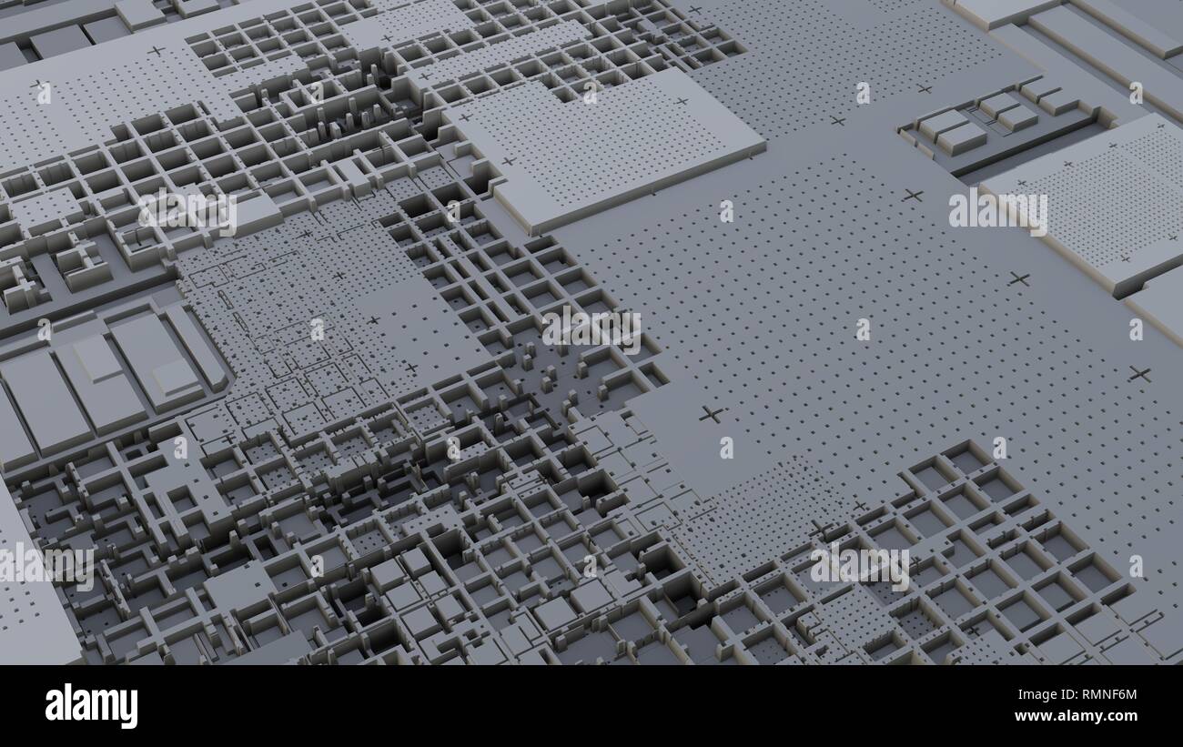 3d render Abstract Technology Background With Cubes Stock Photo - Alamy