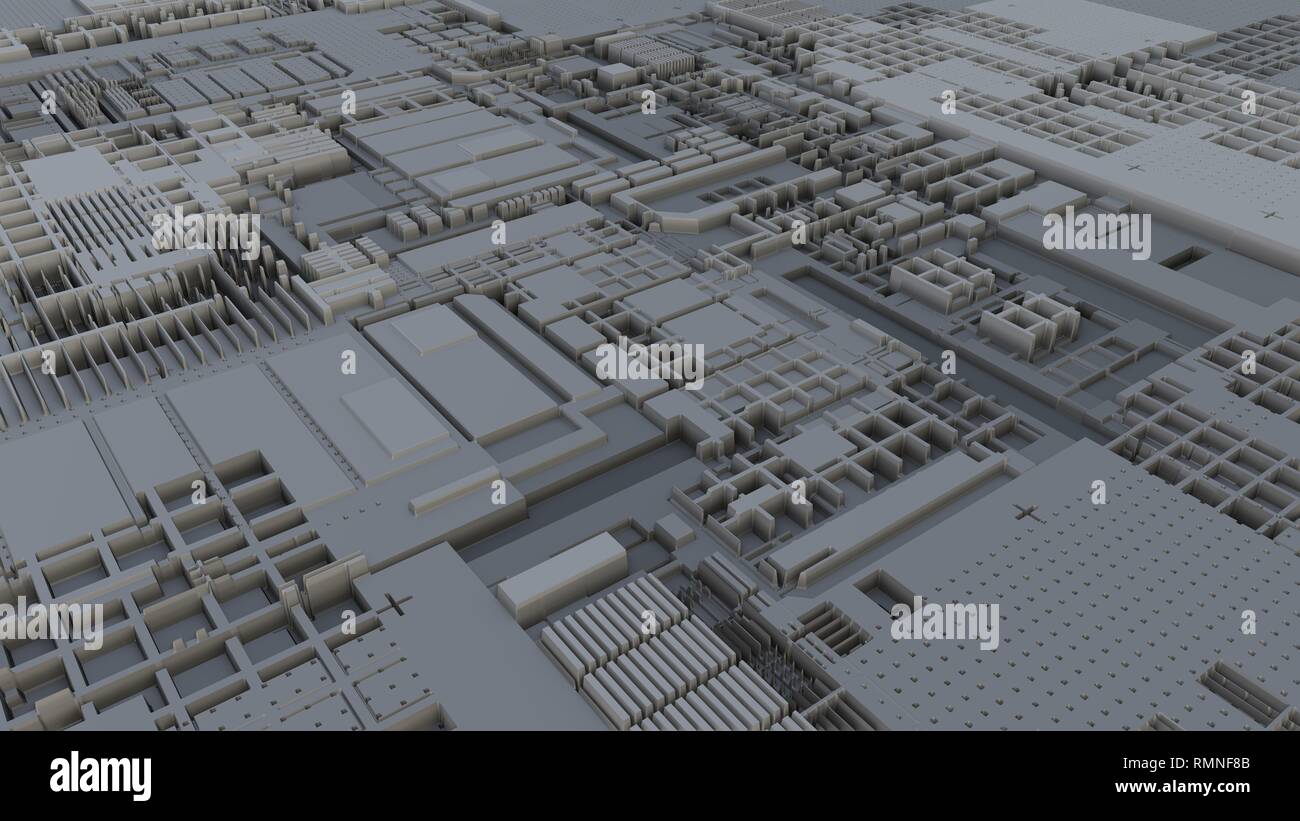 3d render Abstract Technology Background With Cubes Stock Photo - Alamy
