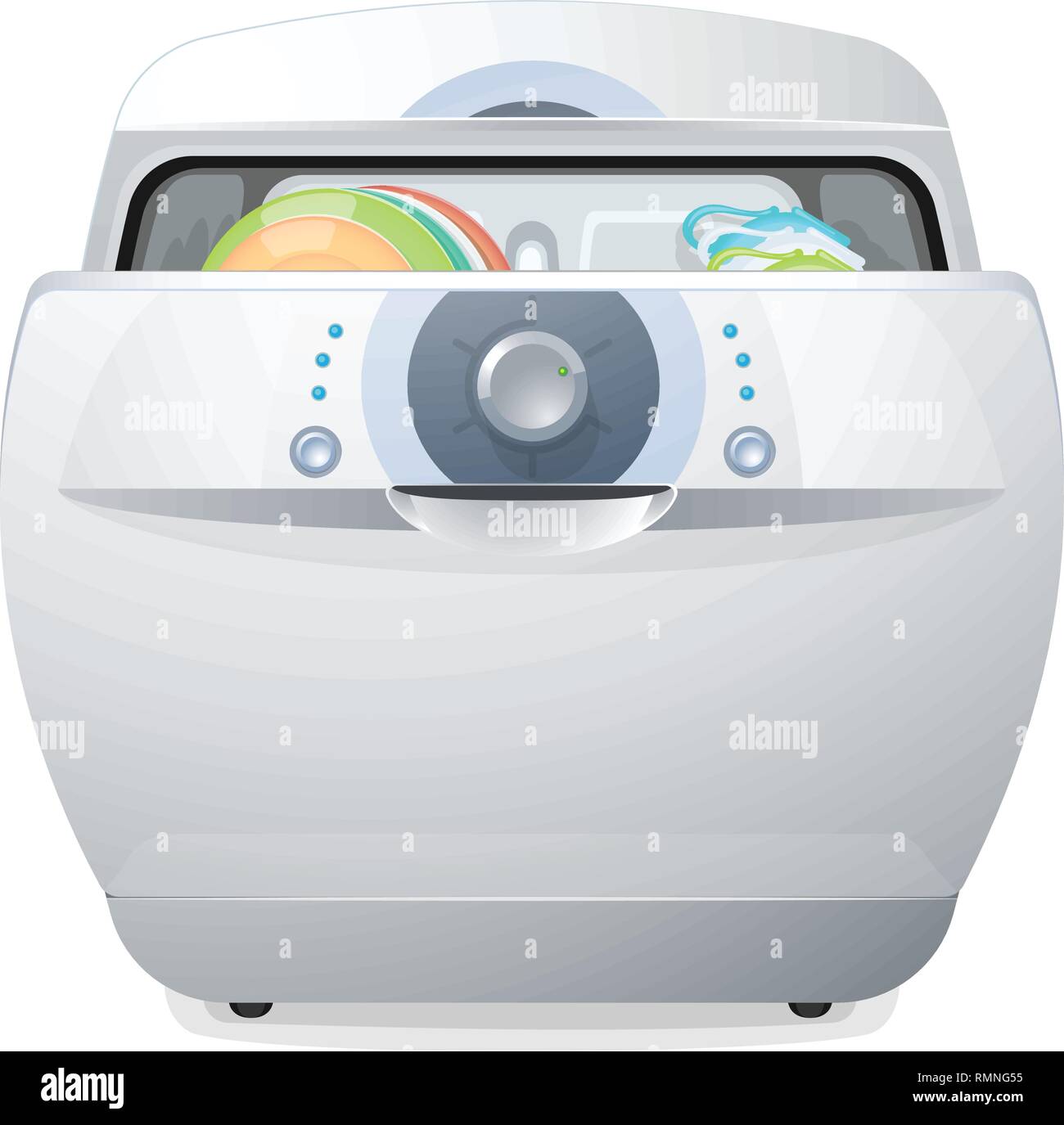 Dishwasher with open door on white background Stock Vector Image & Art Alamy