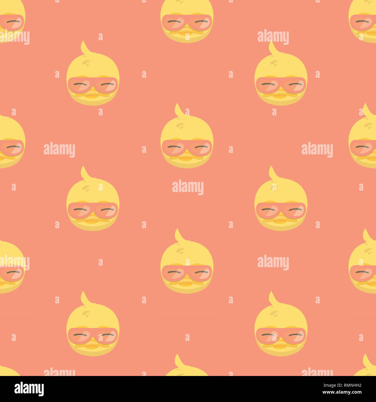 pattern with yellow duck. Stock Vector