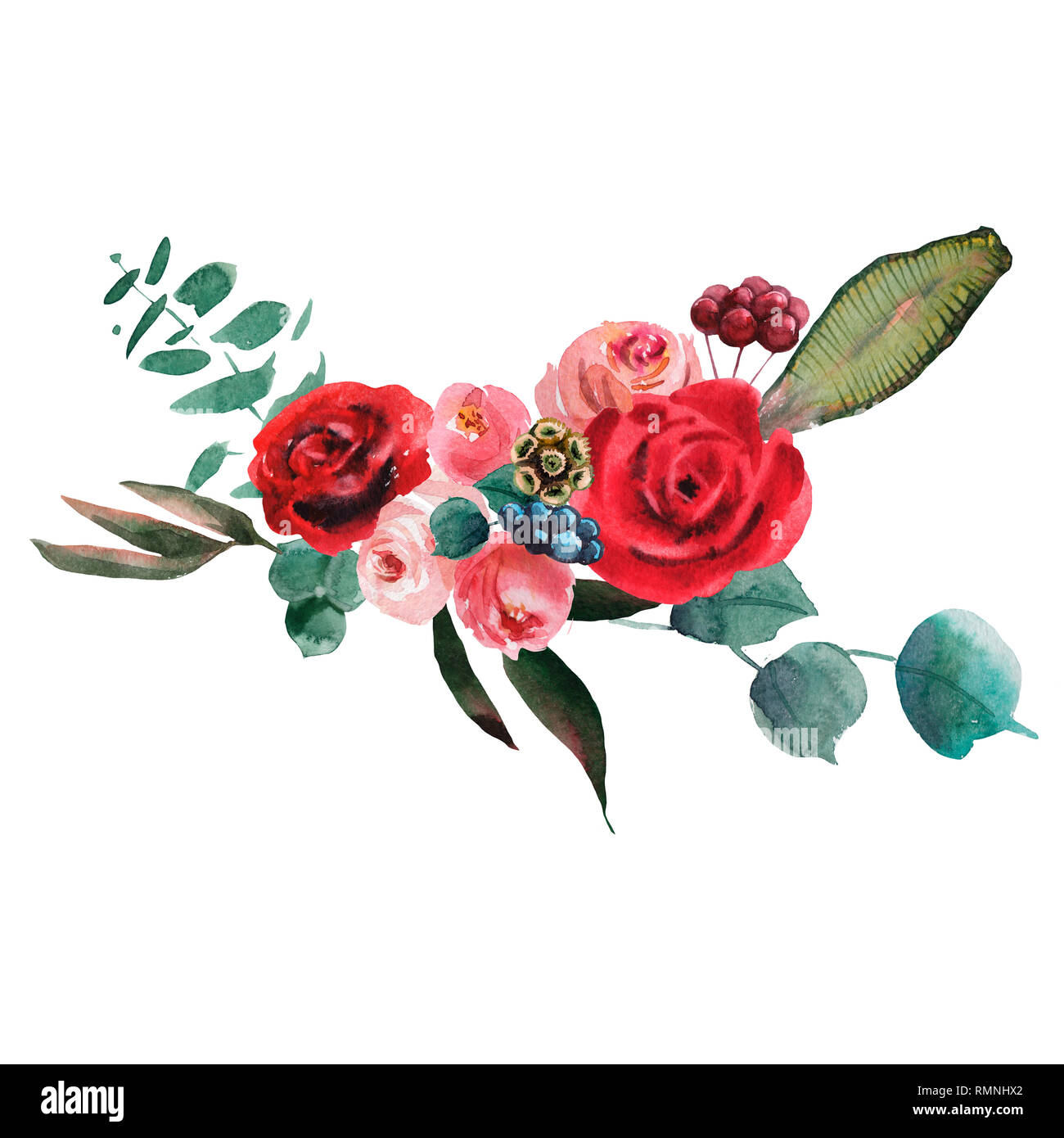 Wedding Rustic Bridal Bouquet Red And Pink And Green Flowers