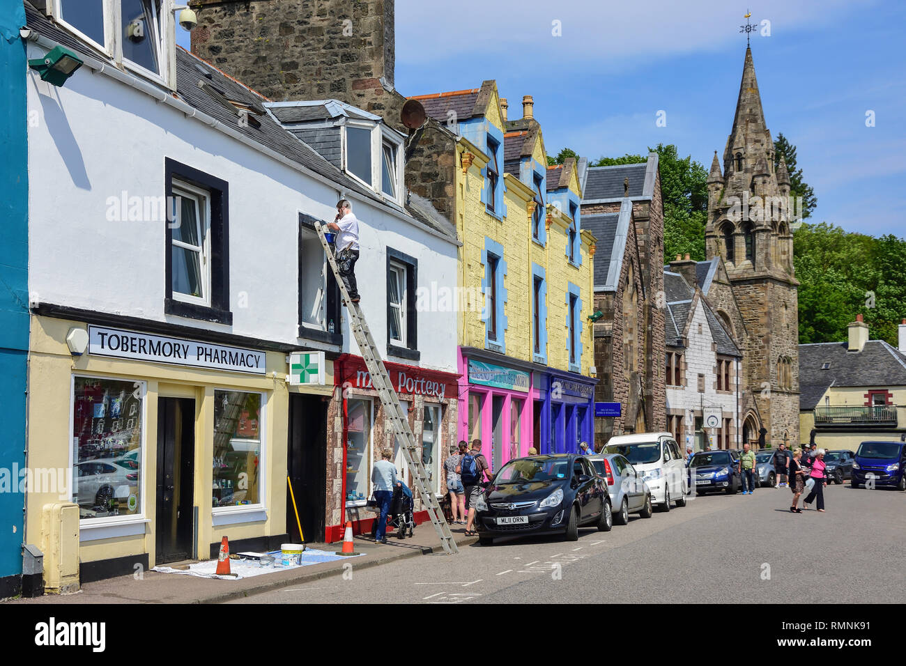 Main Street, Tobermory, Isle of Mull, Inner Hebrides, Argyll and Bute, Scotland, United Kingdom Stock Photo