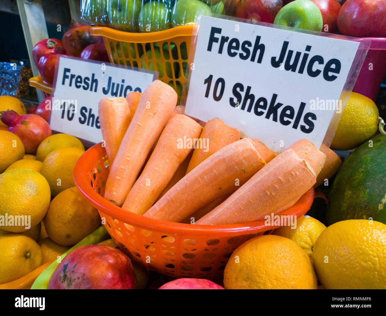 Detail of a fresh fruit juice market stall in Jerusalem old town, Israel Stock Photo Alamy