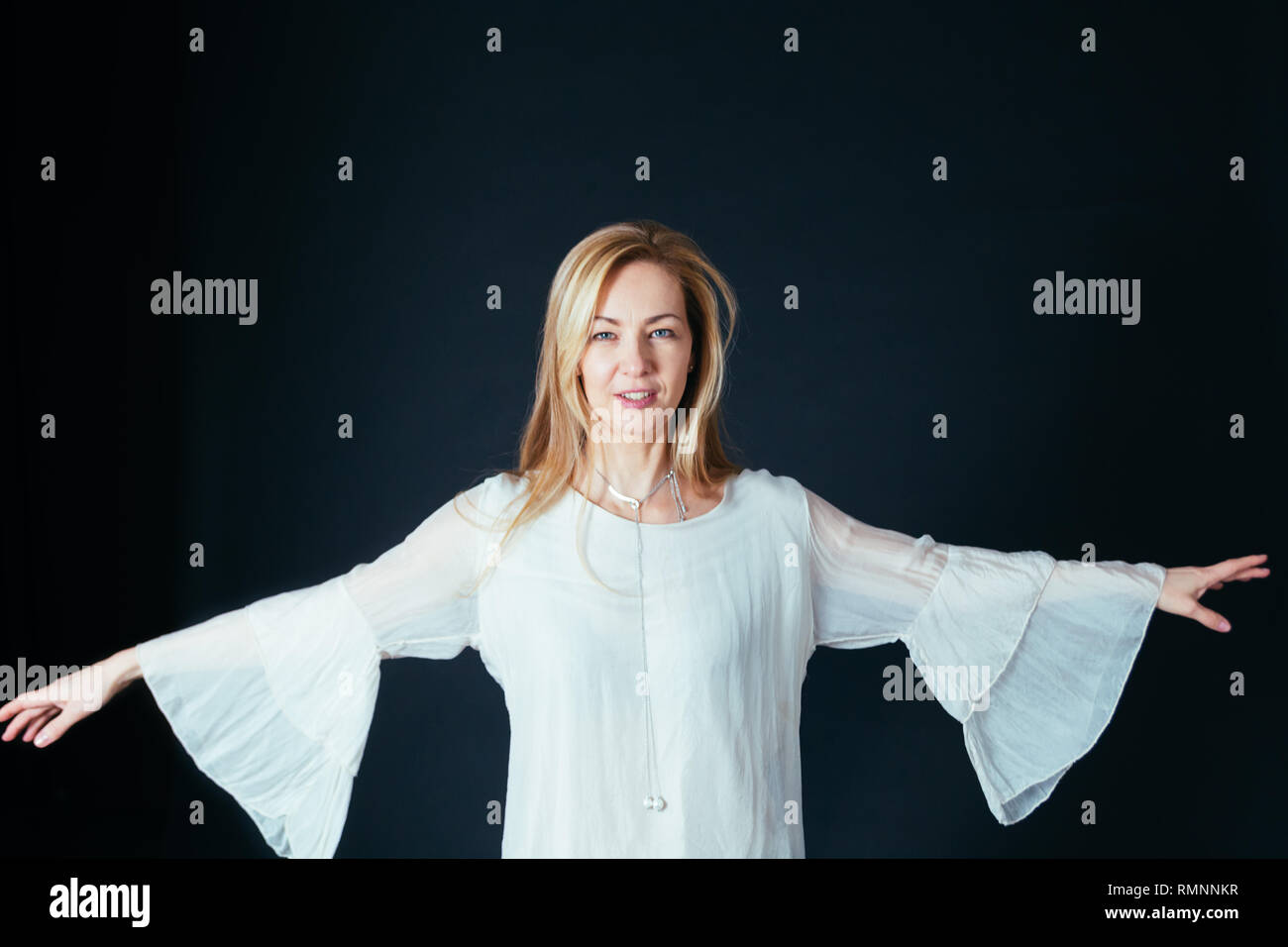 Close up female stretching arms hi-res stock photography and images - Alamy