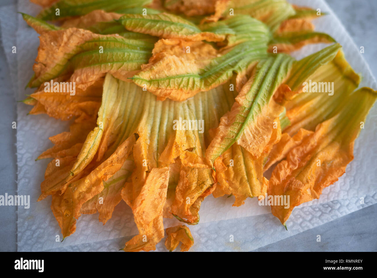 raw zucchini flowers Stock Photo Alamy