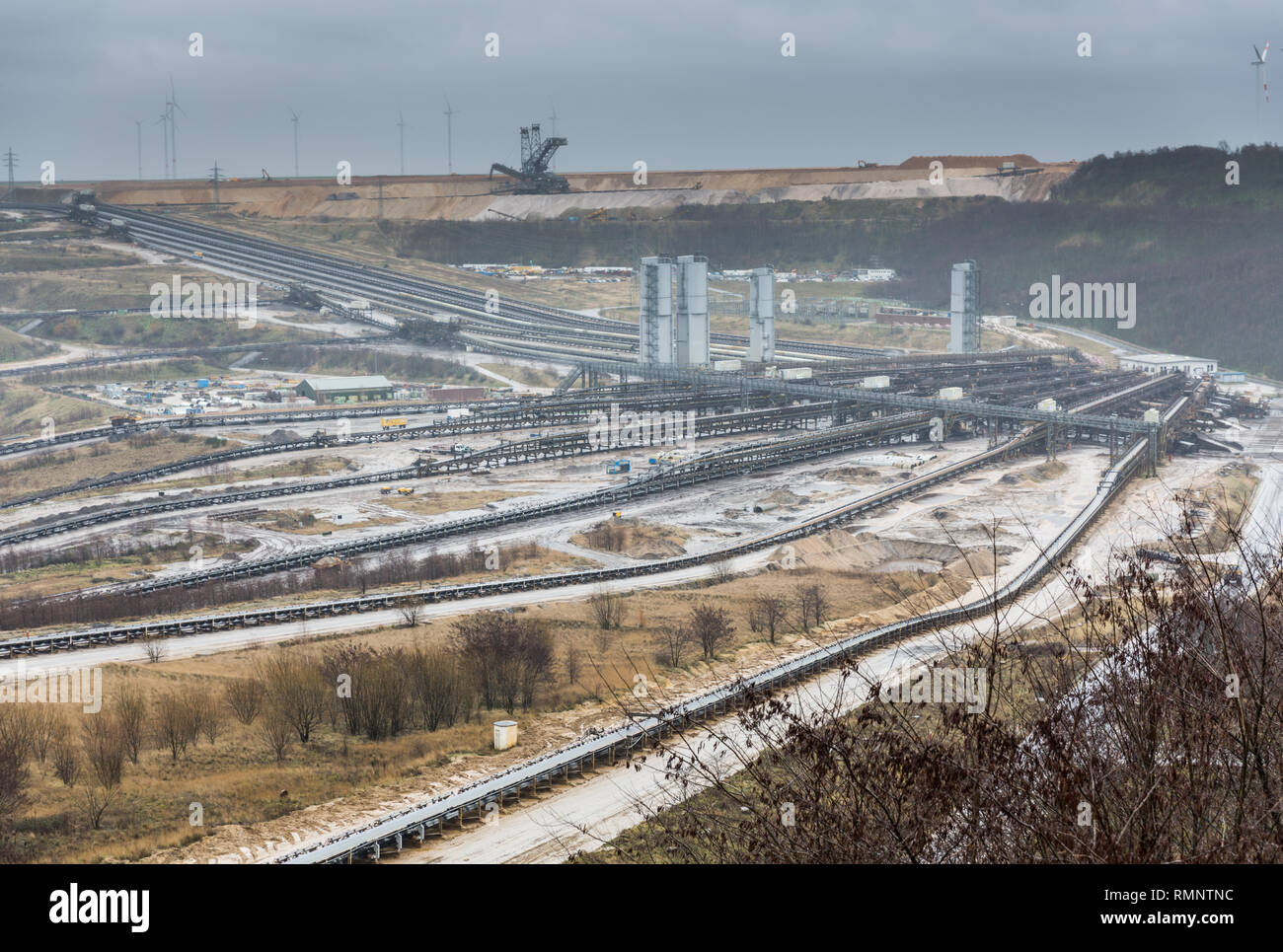 RWE mining at Garzweiler: view from Skywalk Tagebau Garzweiler Stock Photo