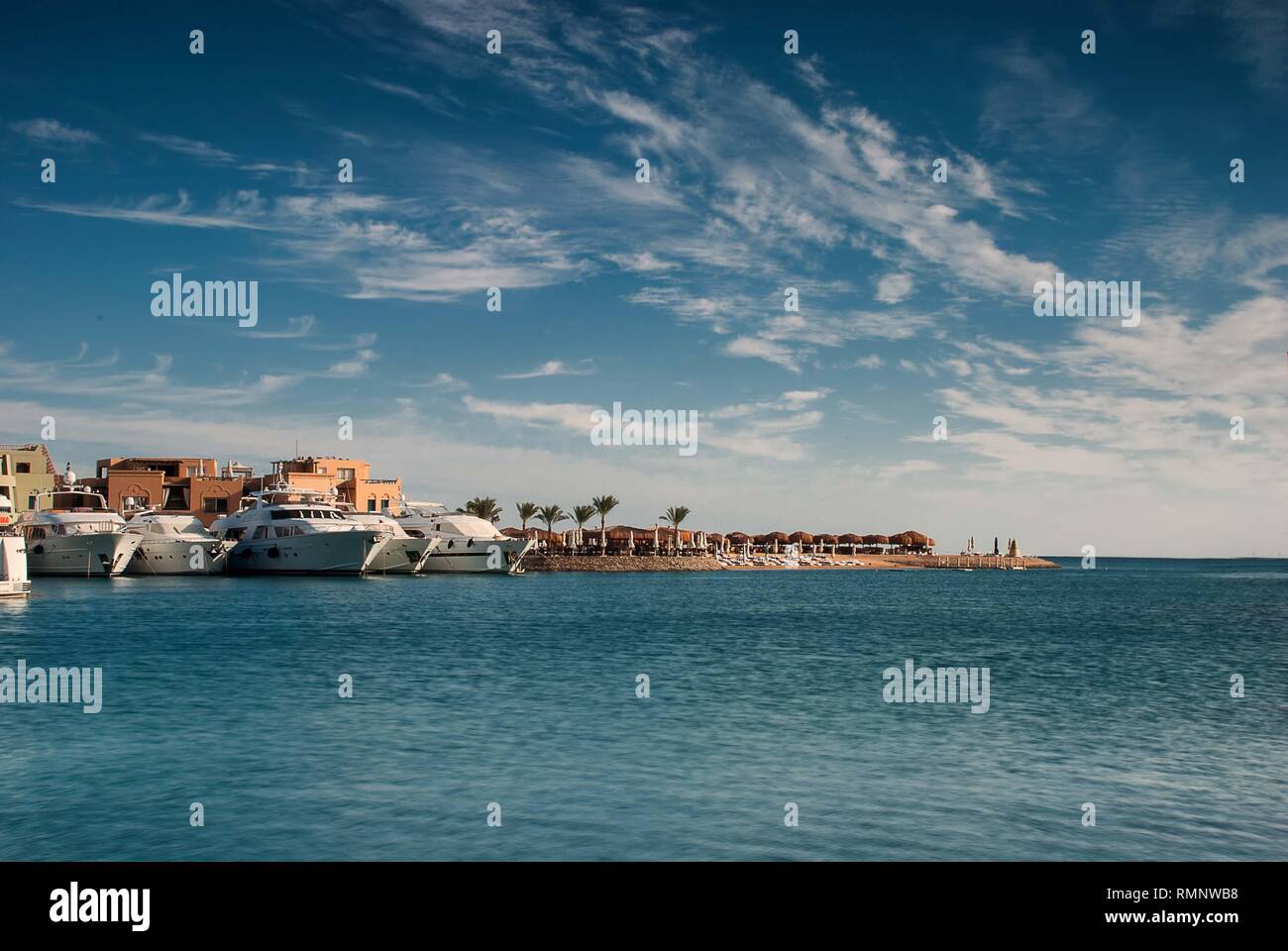 Abu Tig Marina in El Gouna, Egypt Stock Photo