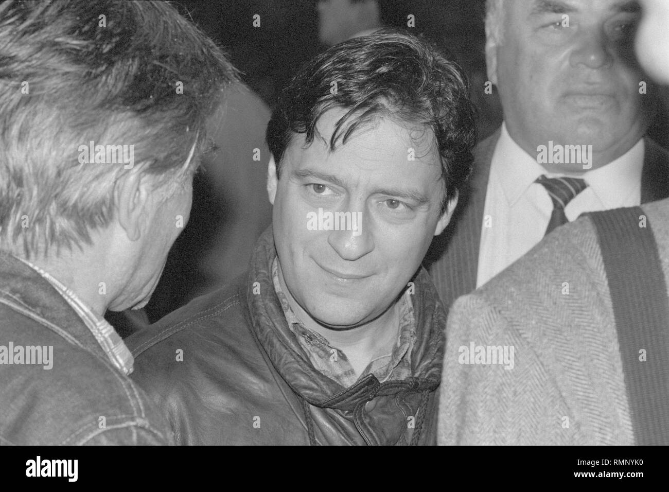 Moscow, USSR - August 23, 1991: Soviet actor and comedian Gennadiy Victorovich Khazanov at extraordinary session of Supreme Soviet of people's deputies of the USSR Stock Photo