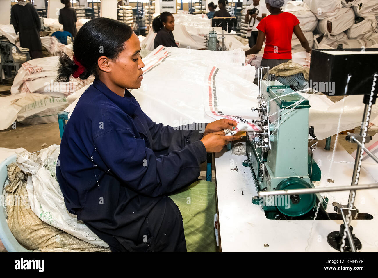 Addis Ababa, Ethiopia January 30 2014 Inside Interior of a Fabric