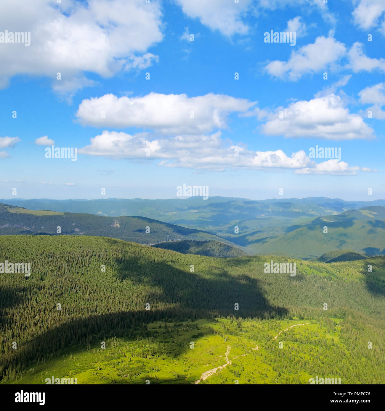 Mountain peaks of the Carpathians and blue sky Stock Photo - Alamy