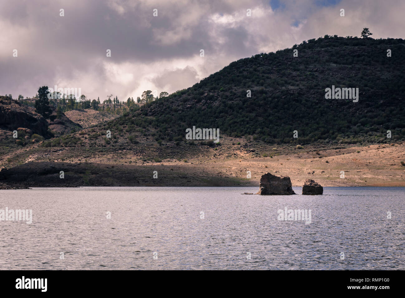 Las Niñas reservoir, Tejeda, Gran Canaria, Spain Stock Photo