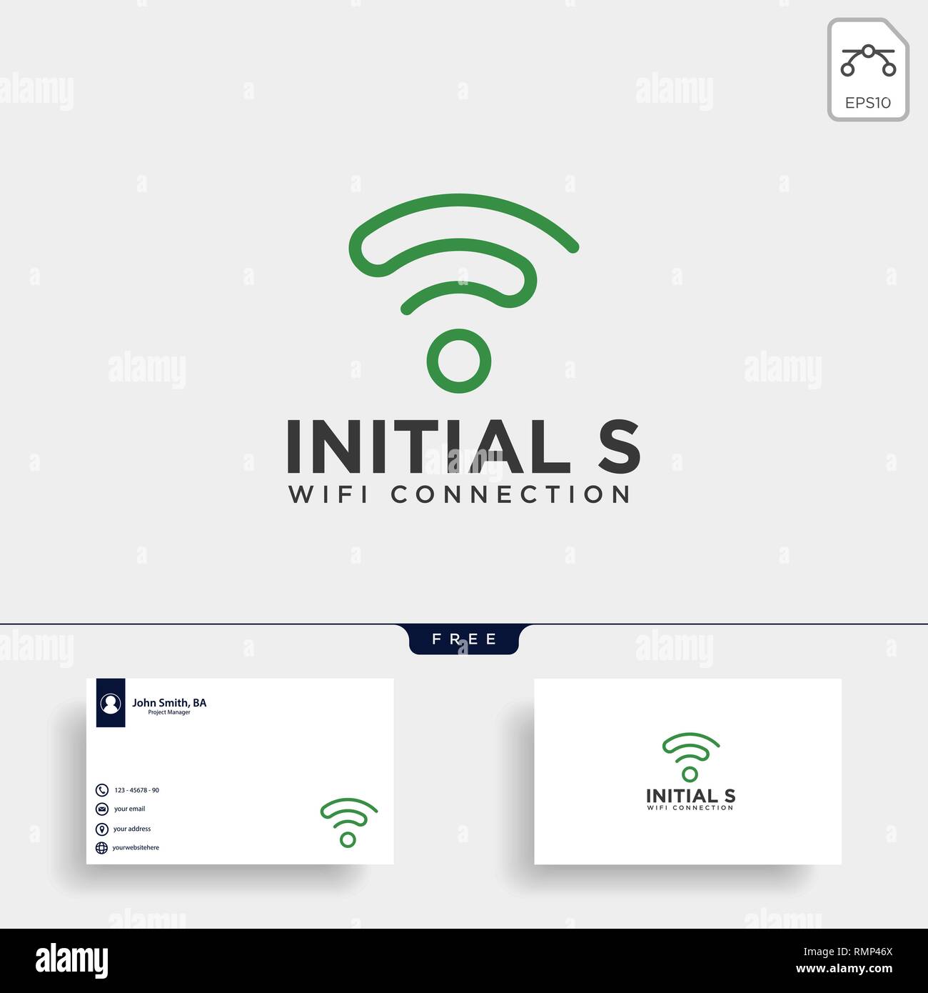 initial S wifi connection communication creative logo template vector illustration icon element isolated - vector Stock Vector