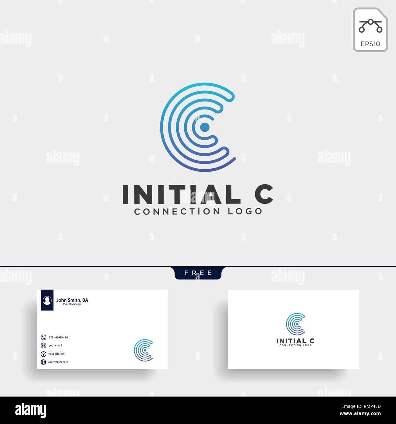 initial C wifi connection communication creative logo template vector illustration icon element isolated - vector Stock Vector