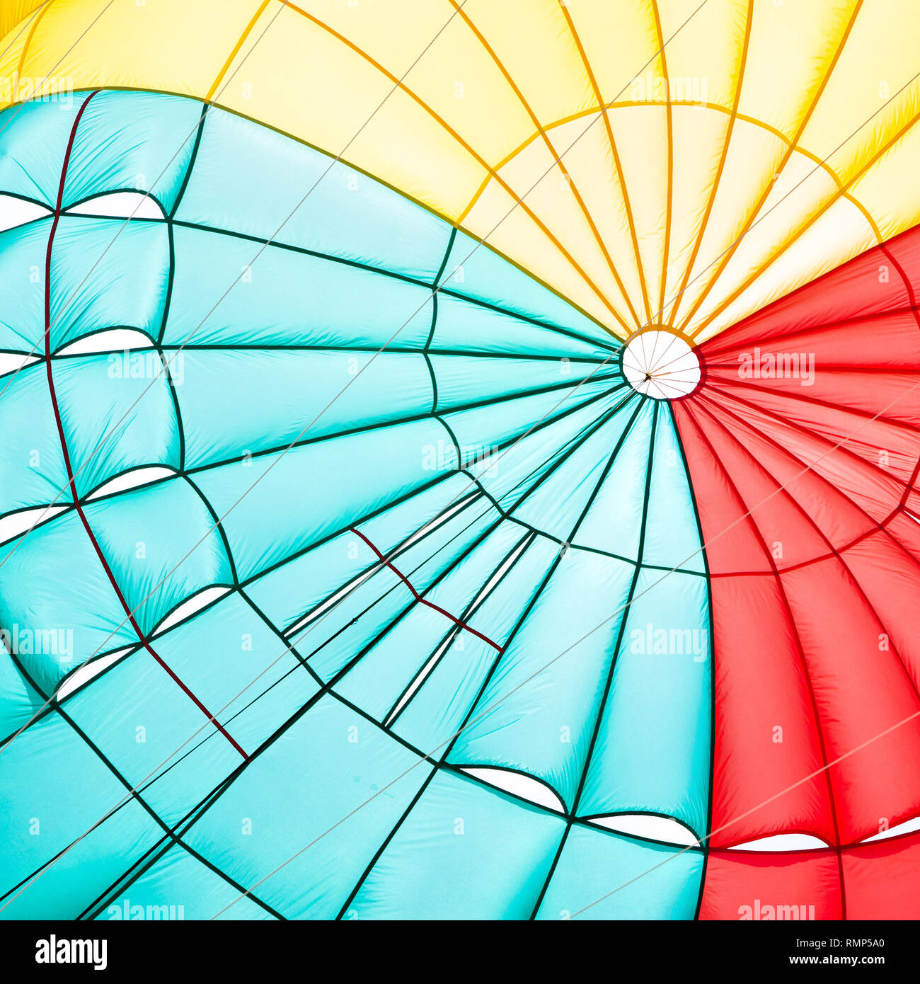 Parachute canopy close-up - Abstract multicolour composition Stock Photo