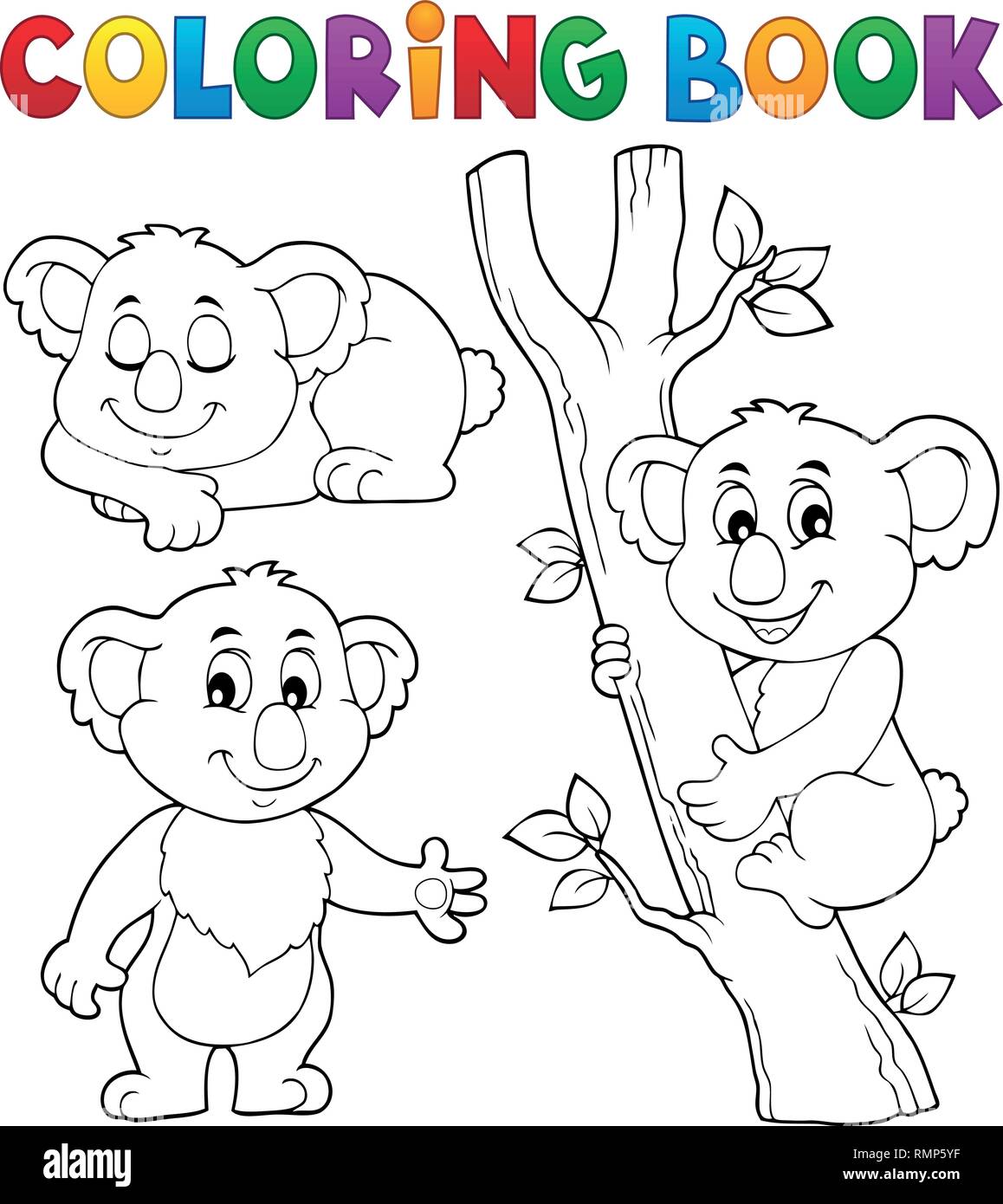 Coloring book koala theme 1 - eps10 vector illustration Stock Vector ...