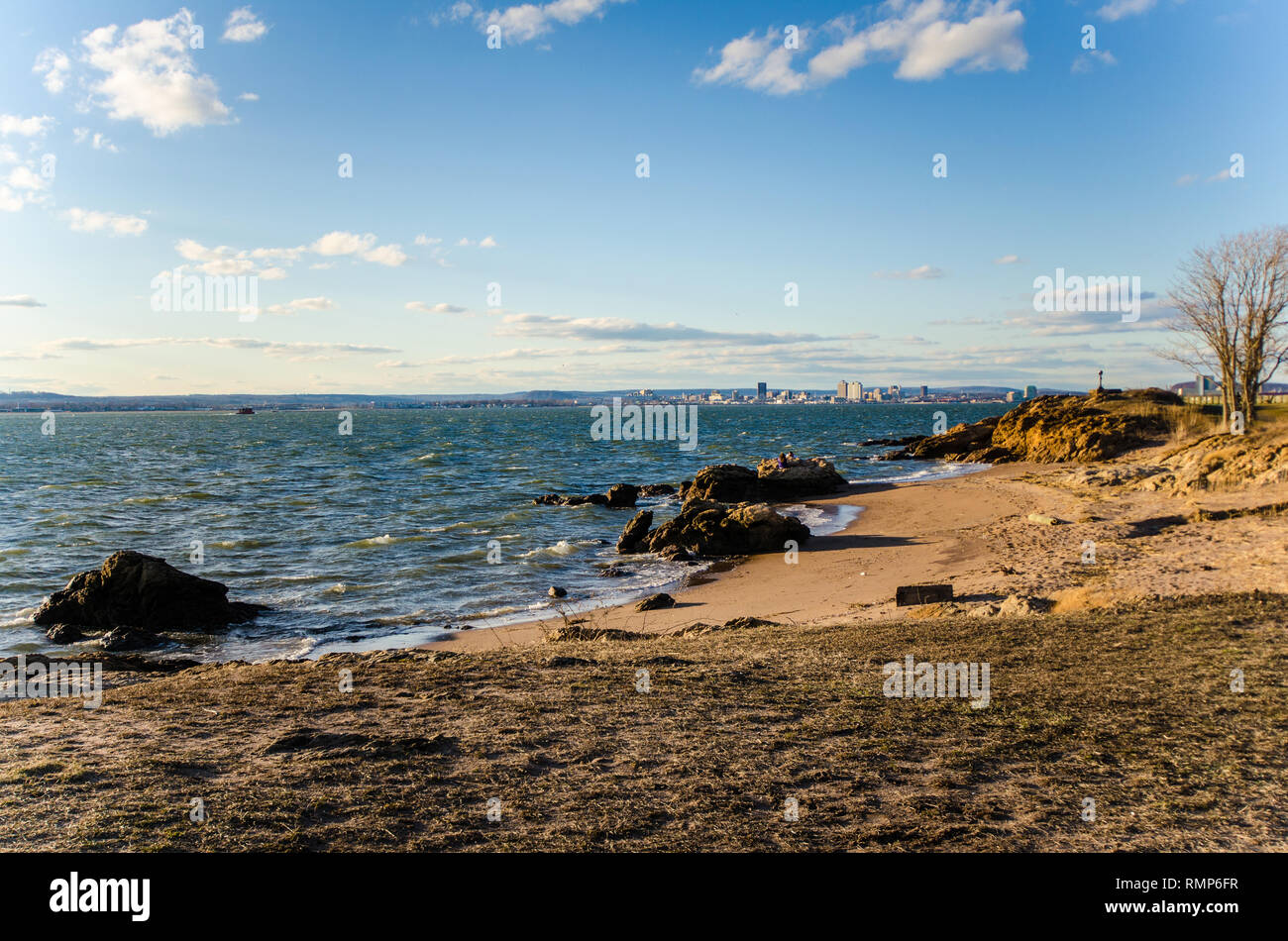 View of the Long Island Sound from Lighthouse Point in New Haven ...