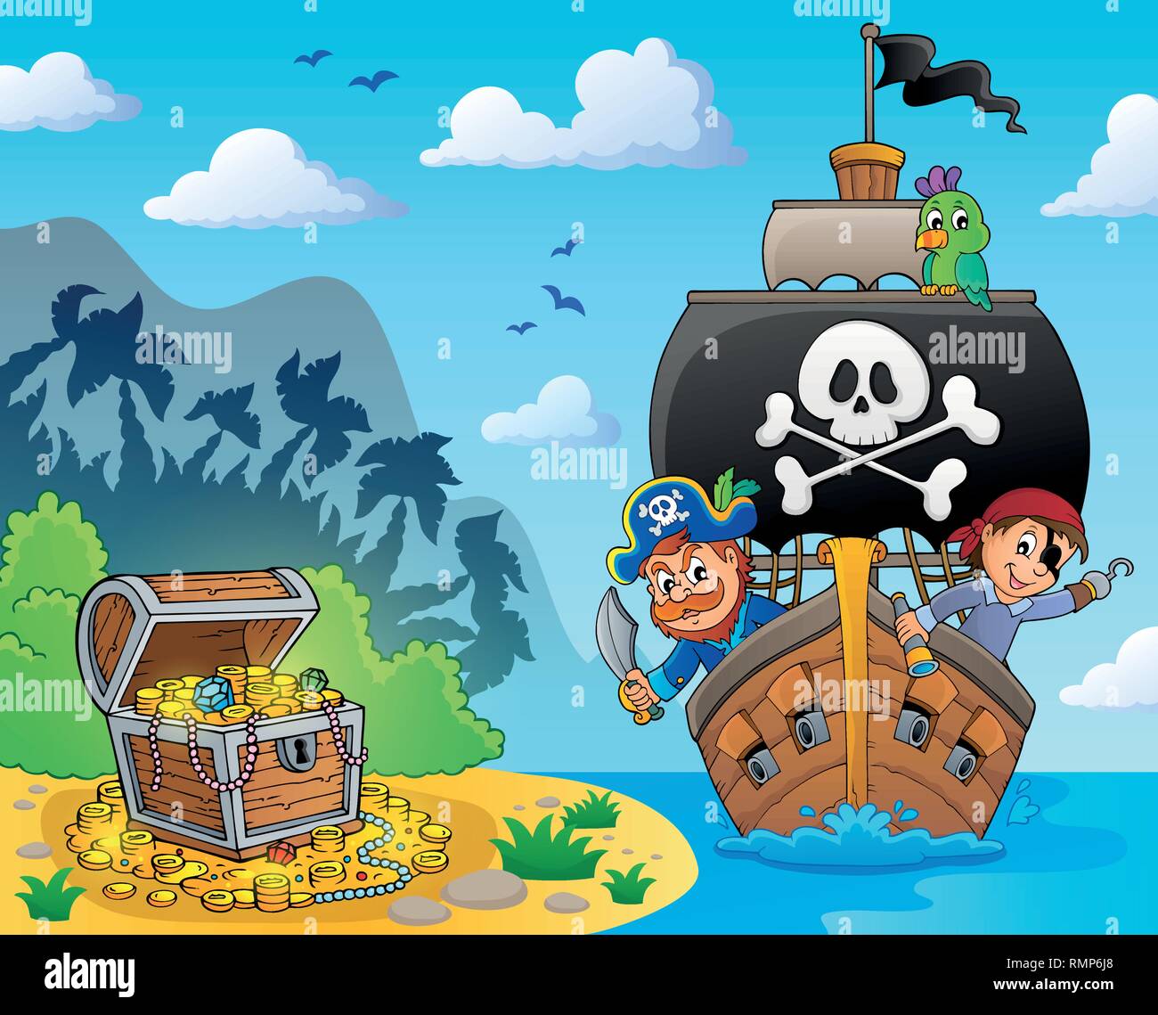 Image with pirate vessel theme 6 - eps10 vector illustration Stock ...
