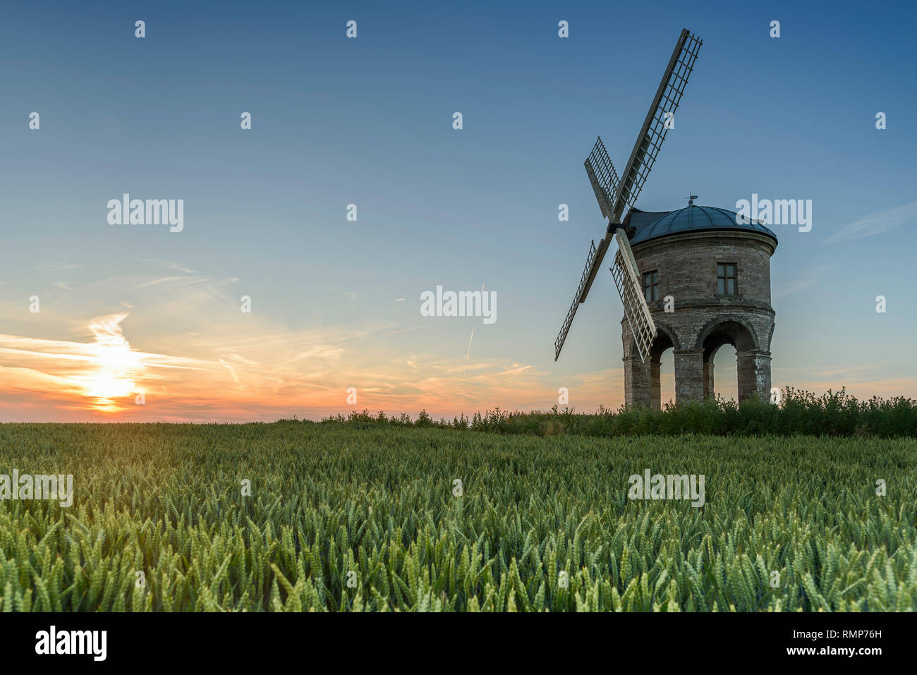 Chesterton Windmill near Leamington Spa, Warwickshire, England, at sunset on a summers evening Stock Photo