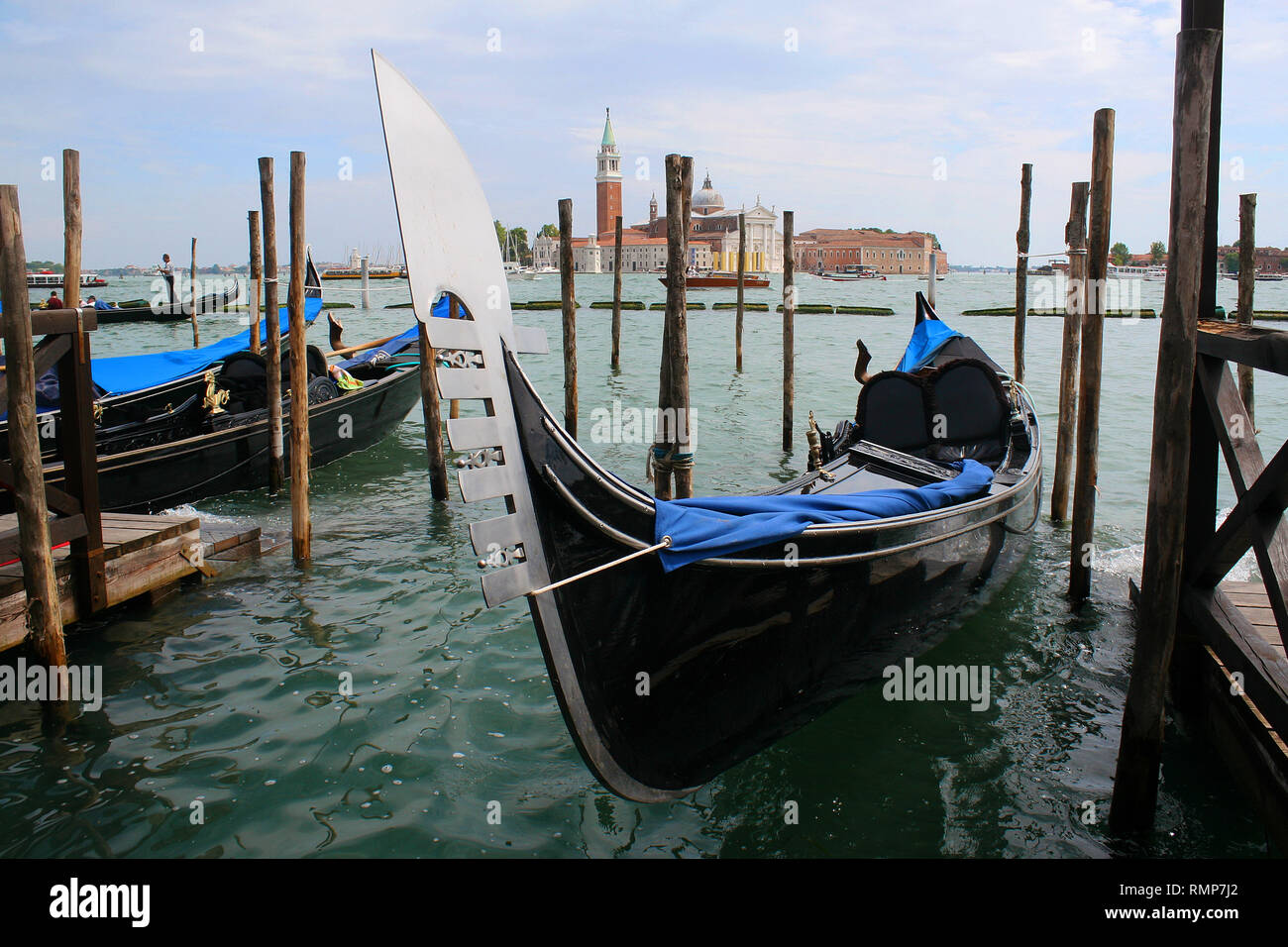 Typical venetian wooden boat Stock Photo