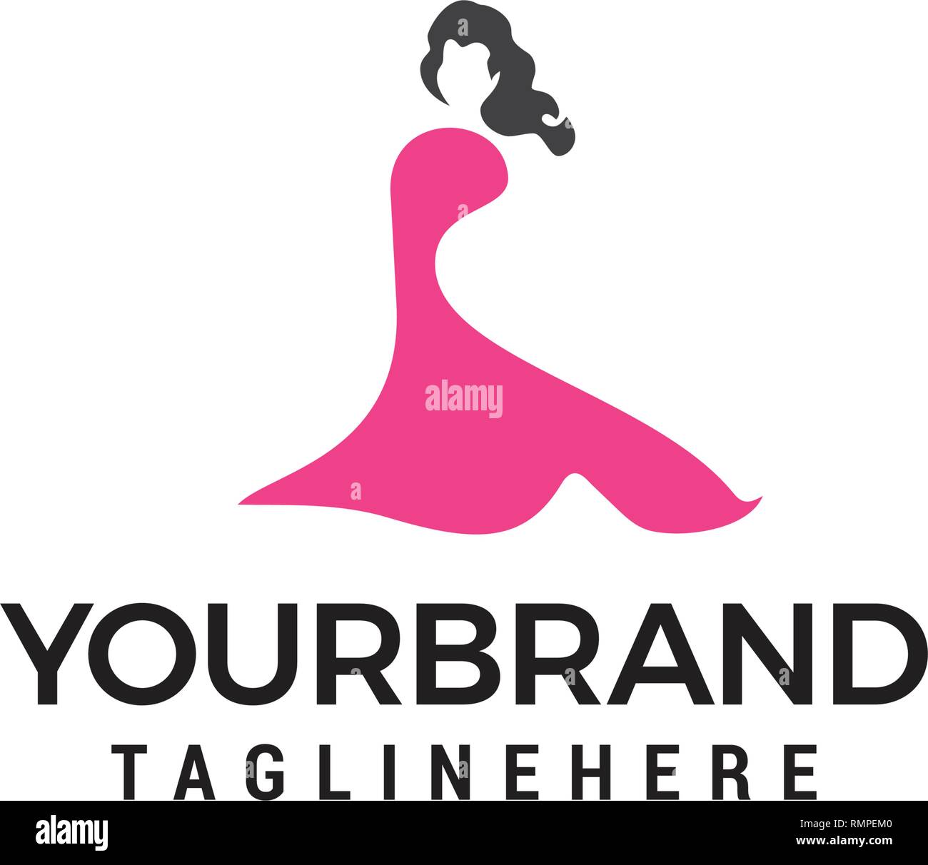 Beautiful fashion woman Logo designs concept template Stock Vector